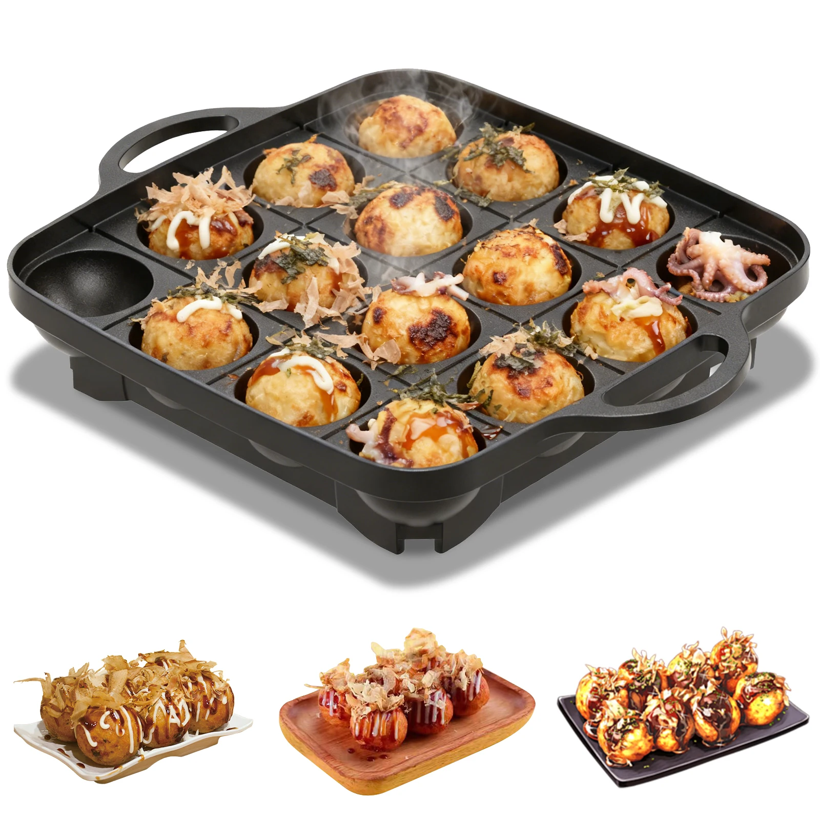 Takoyaki Grill Plate - 16 Delikli Takoyaki Tavası Döküm Alüminyum