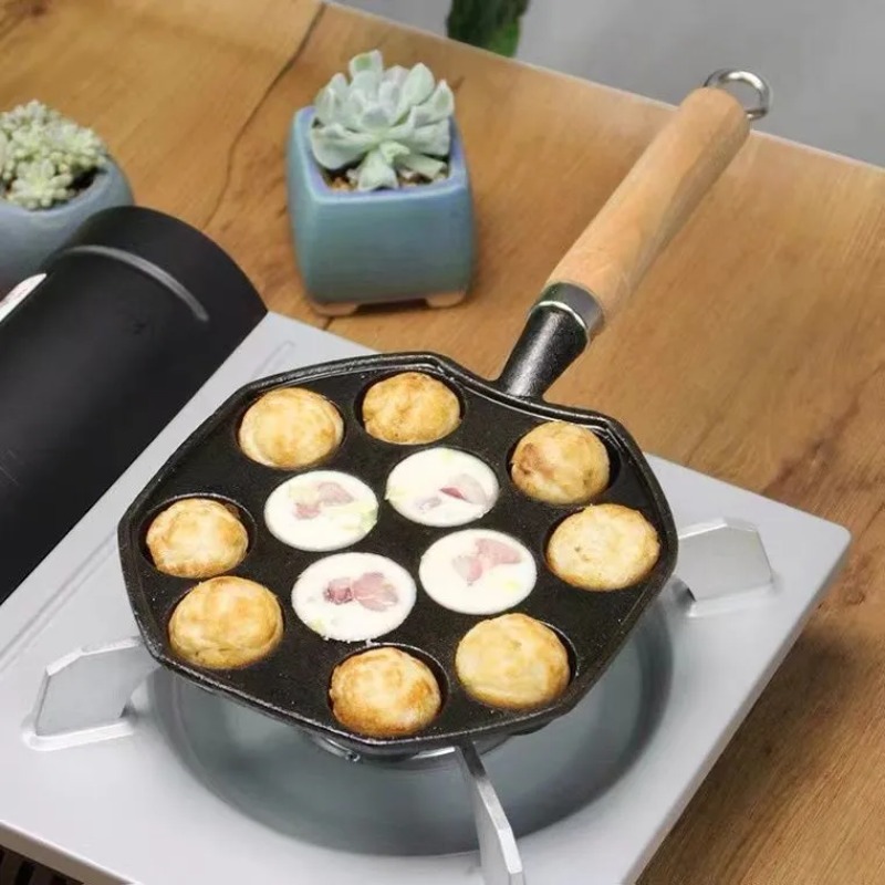 Cast Iron Corn - Pişirme Takoyaki Pan 14 delik hediye