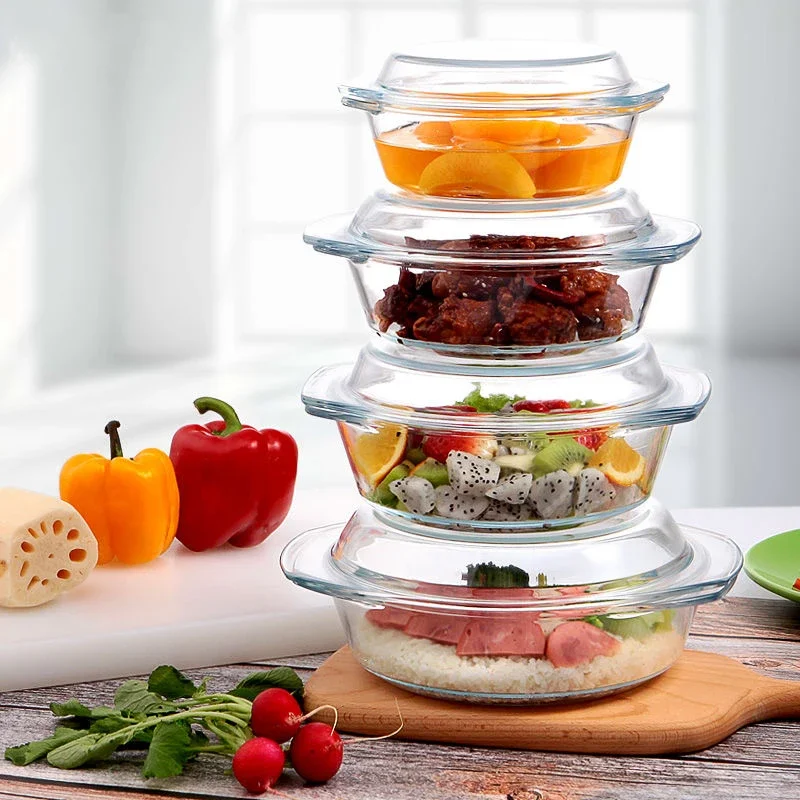 Dim Sum Basket - Kapaklı Temperli Cam Kase Isıya Dayanıklı