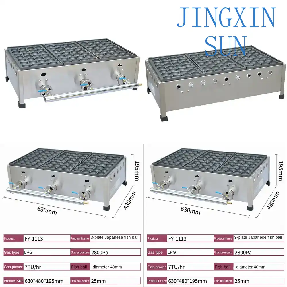 Takoyaki Grill Plate - Ticari Kullanım İçin Gazlı Balık Topu