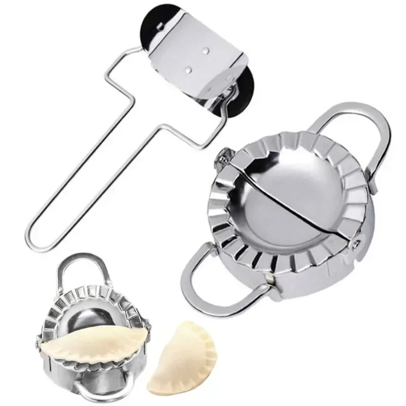 Dumpling Press Set - Hamur Kesici Kalıp, Paslanmaz Çelik Mantı,