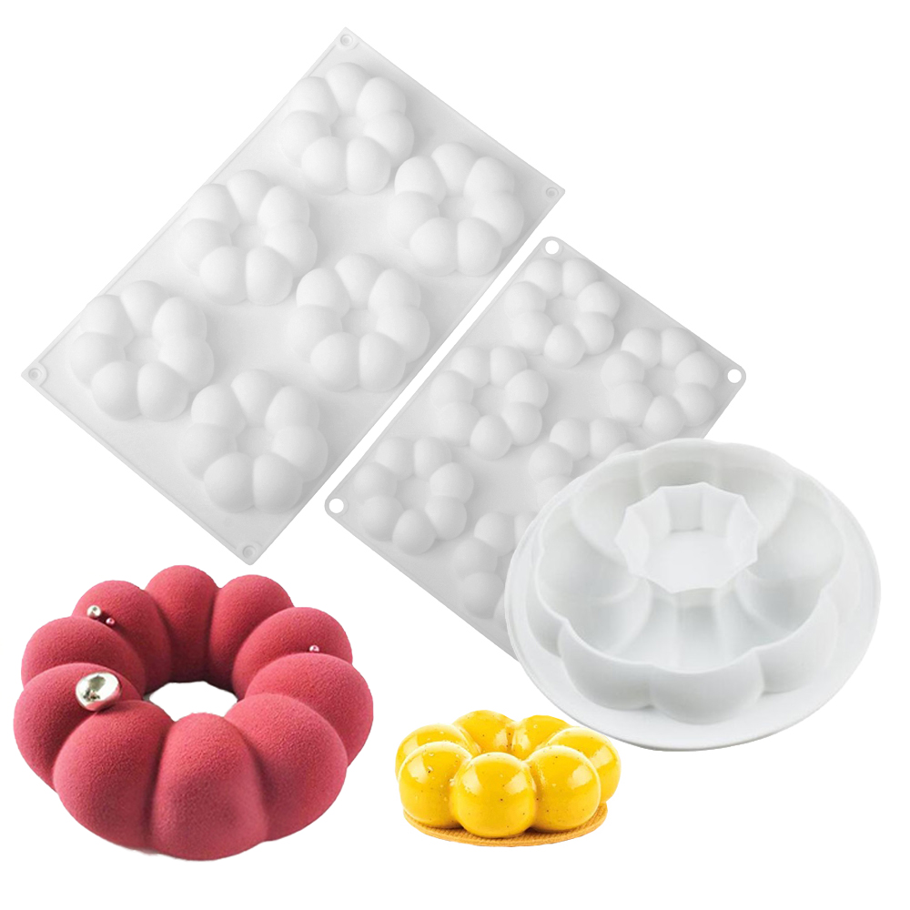 Donut Mold Silicone - 1 veya 6 Bölmeli Petal Şeklinde