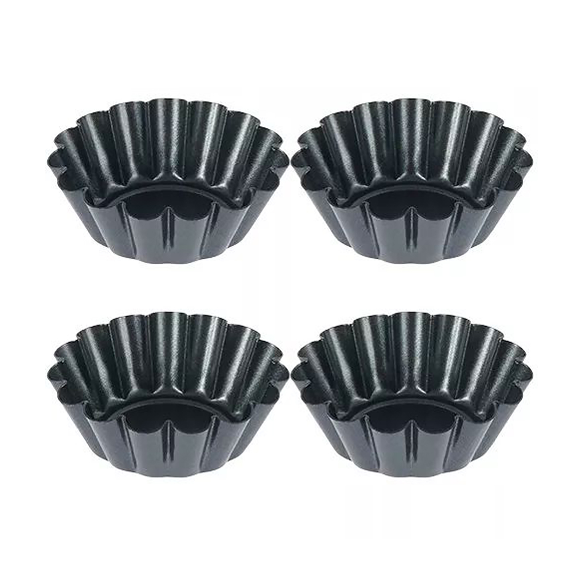 Egg Waffle Pan - 4 adet Mini yuvarlak yapışmaz Tart
