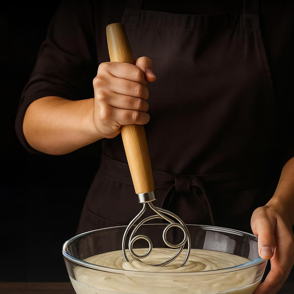 Danish Pancake Pan - 304 Paslanmaz Çelik Hamur Çırpıcısı, Pürüzsüz