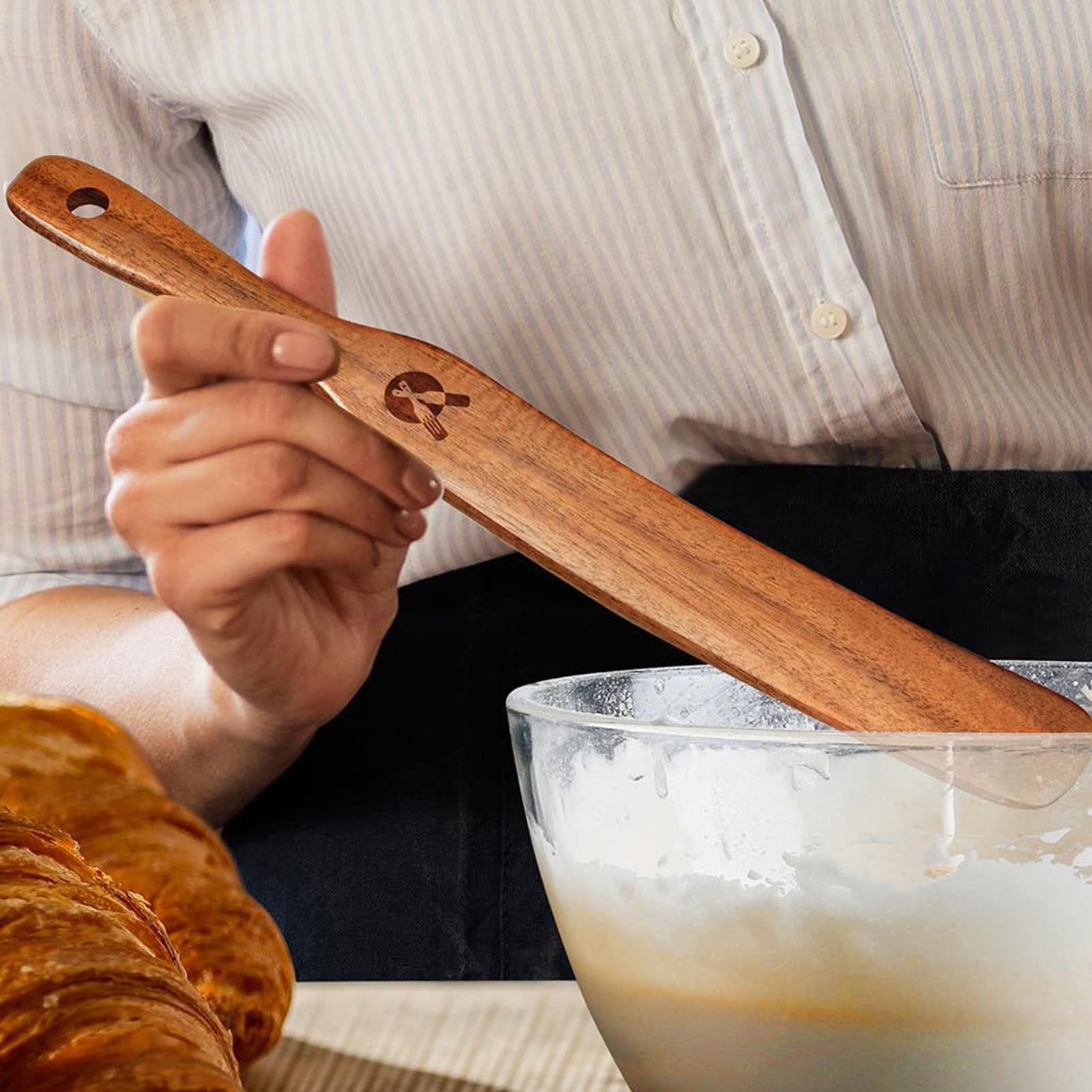 Okonomiyaki Spatula - Ekmek Karıştırma Spatulası Çevre Dostu Ahşap