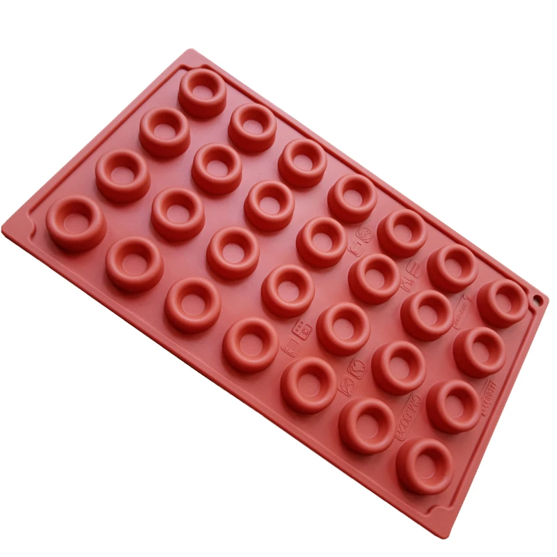 Donut Mold Silicone - 28 Bölmeli Mini Donut Kalıbı Silikon