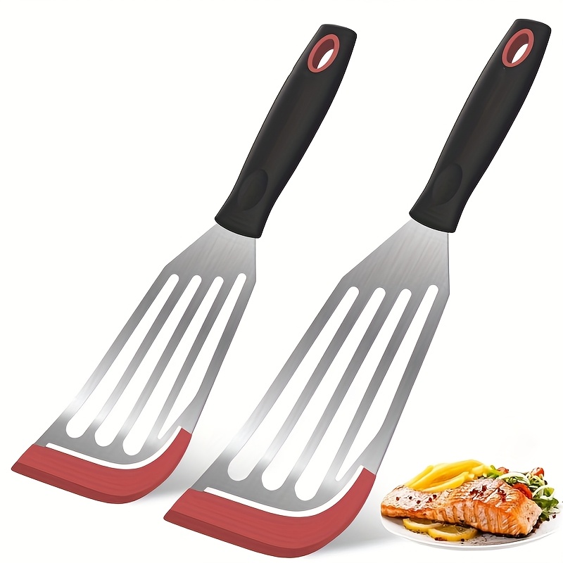 Okonomiyaki Spatula - Paslanmaz çelik silikon spatula, yüksek sıcaklığa