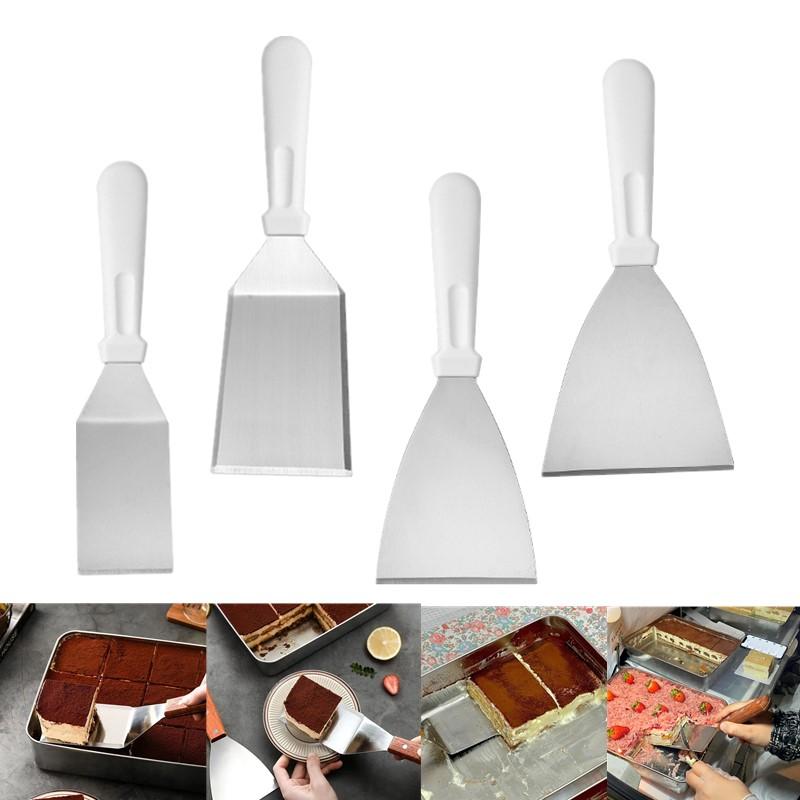 Okonomiyaki Spatula - Paslanmaz Çelik Kek Spatulası Plastik Saplı