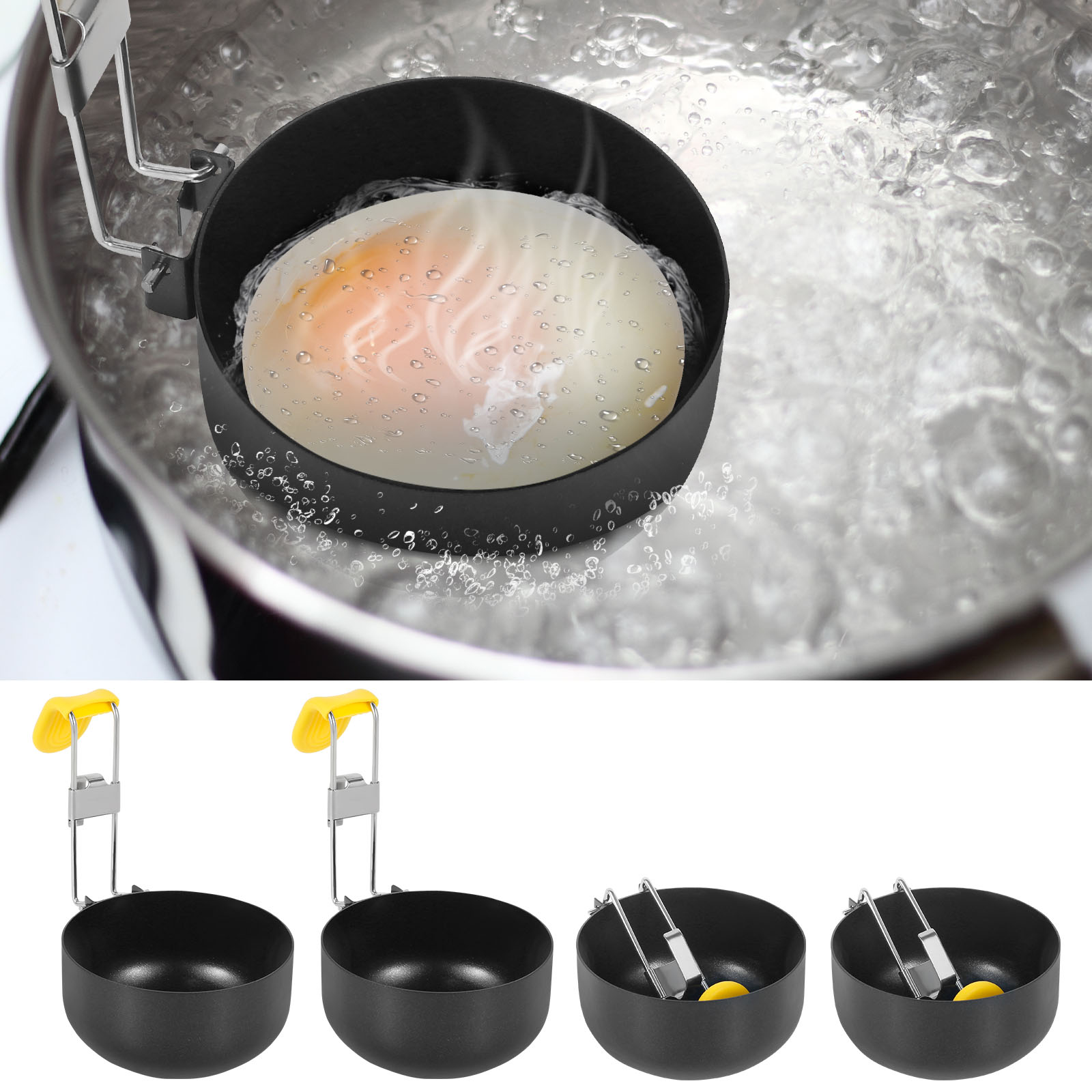 Mini Pancake Griddle - 4'lü Paket Paslanmaz Çelik Yumurta Kaçak